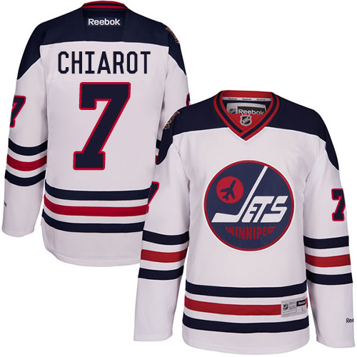 Mens Reebok Winnipeg Jets 7 Ben Chiarot Premier White 2016 Heritage Classic NHL Jersey